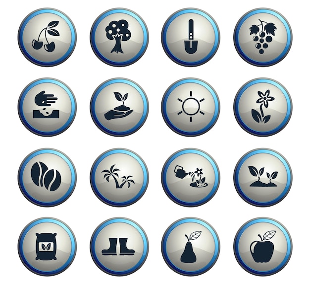 Plants vector icons for web and user interface design