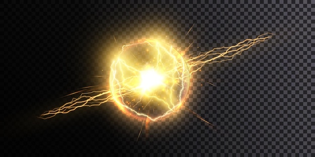 Plasma energy explosion light effect. Electric discharge. Confrontation of cosmic energy. Vecto