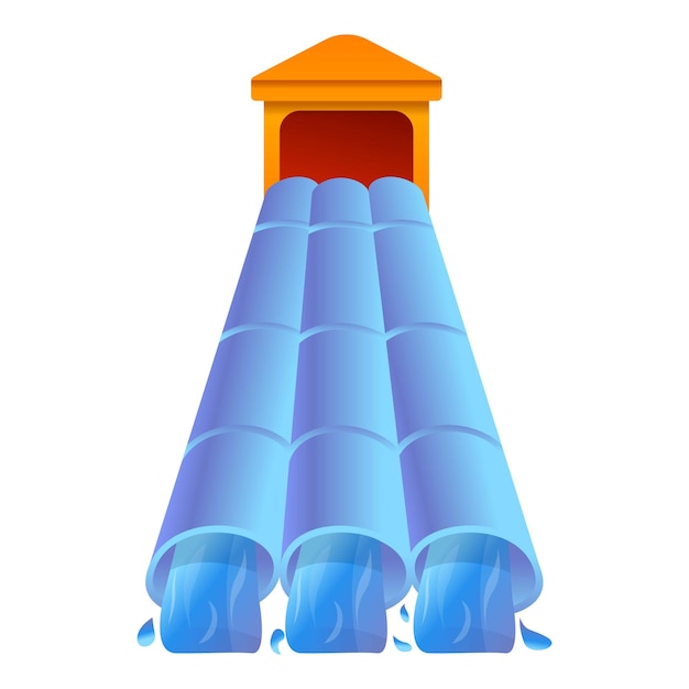 Икона пластмассовой трубы аквапарка Карикатура векторной иконы пластмасовой трубы авапарка для веб-дизайна, изолированная на белом фоне