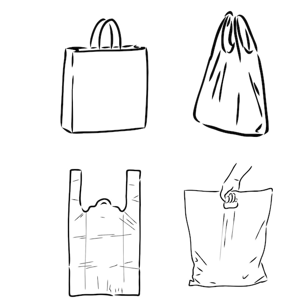 Plastic bag cartoon vector and illustration plastic bag vector