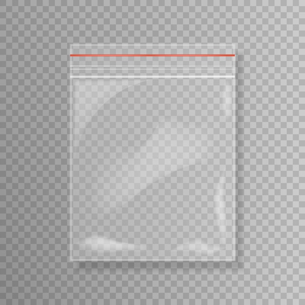 Vettore illustrazione di vettore del fondo di realtà trasparente dell'icona del sacchetto di plastica