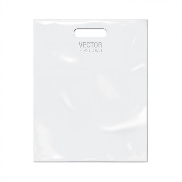 Vector plastic bag isolated on background. white plastic bag realistic  .