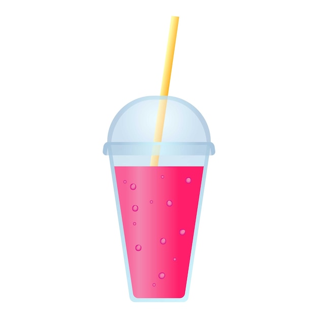 Plastic beker smoothie pictogram Cartoon van plastic beker smoothie vector pictogram voor webdesign geïsoleerd op een witte achtergrond