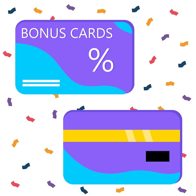 The plastic bonus card is shown on both sides. discount card