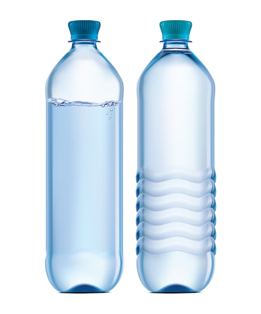 plastic bottle of clean water isolated on white