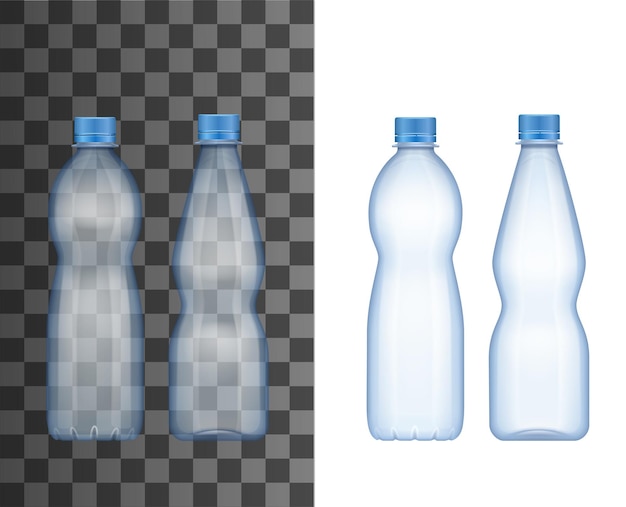 Vector plastic bottle drink package realistic mockup