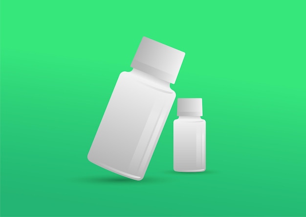 Plastic bottle vector template for drink mockup medicine packaging mockup