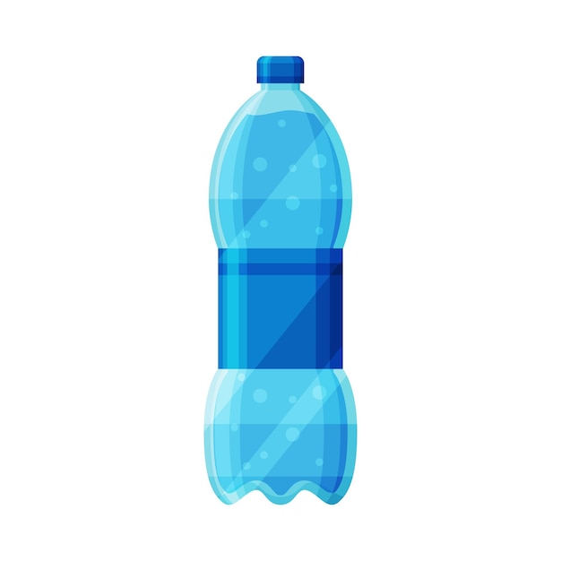 Vector plastic bottle with purified water vector illustration on white background