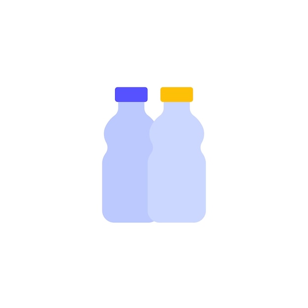 Plastic bottles icon flat vector