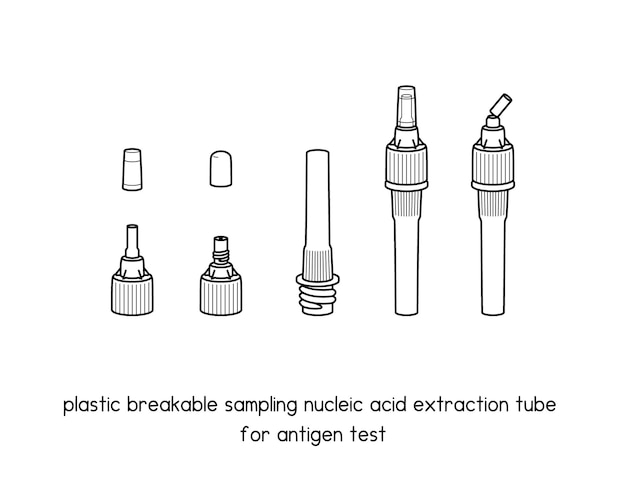 plastic breakable sampling nucleic acid extraction tube for antigen test diagram for experiment setu