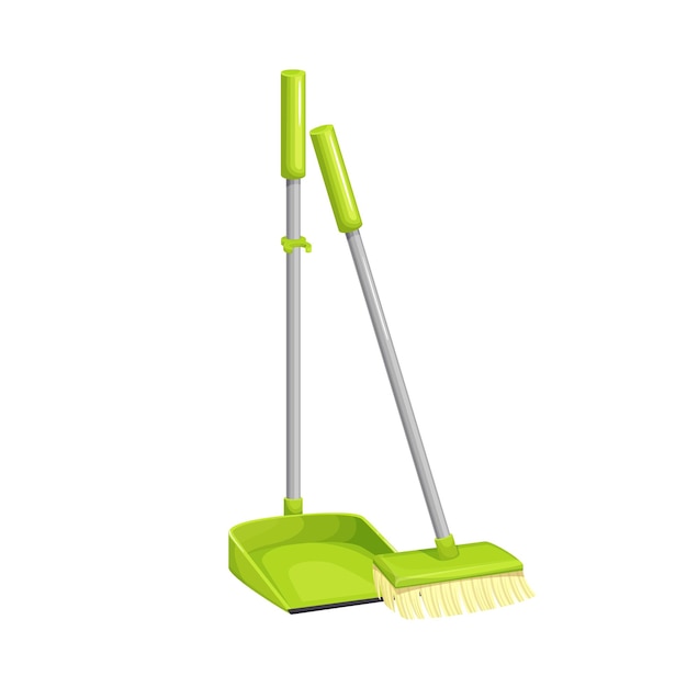 Plastic broom and scoop