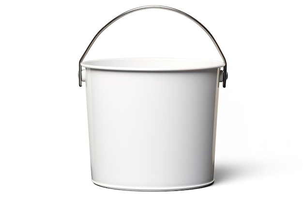 plastic bucket on a gray background