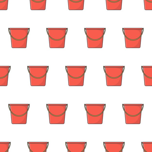 Plastic bucket seamless pattern on a white background. bucket theme vector illustration