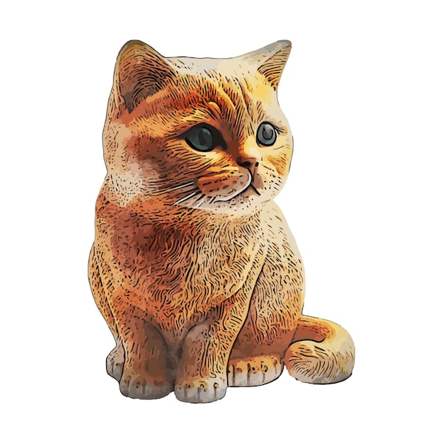 Plastic Cat Toy Watercolor vector Illustration