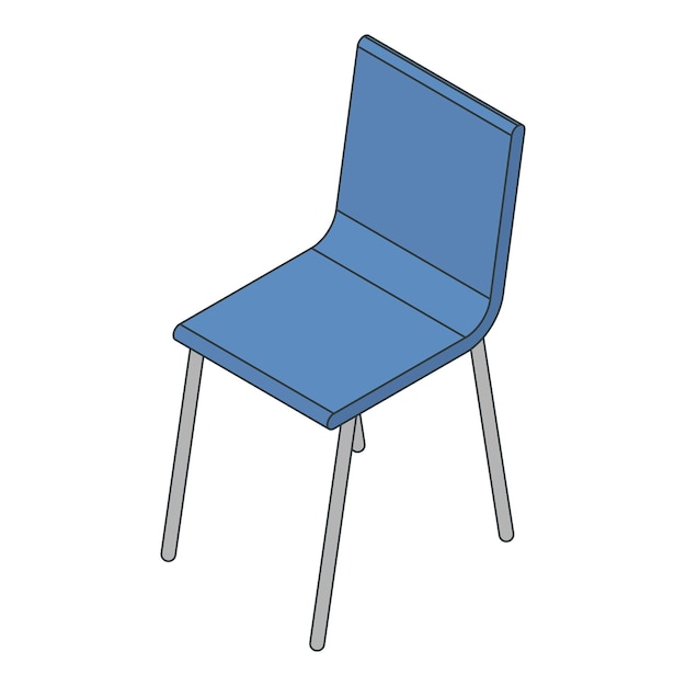 Plastic chair icon Isometric of plastic chair vector icon for web design isolated on white background