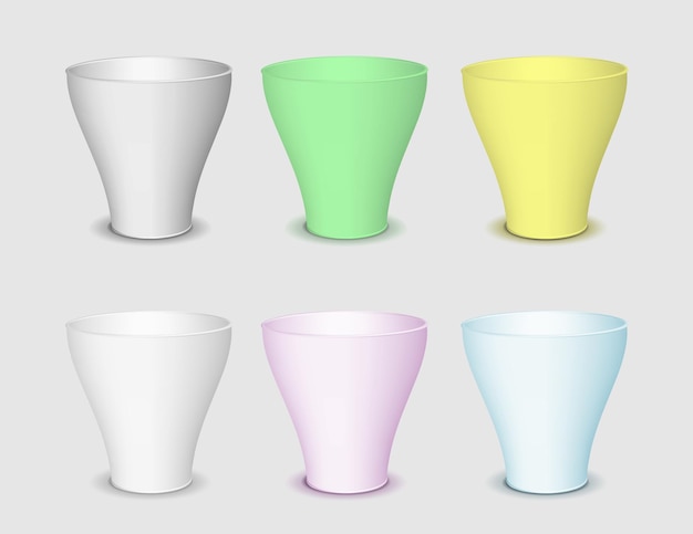 Plastic color vase Vector realistic image