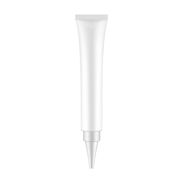 Plastic cosmetic tube isolated on white surface