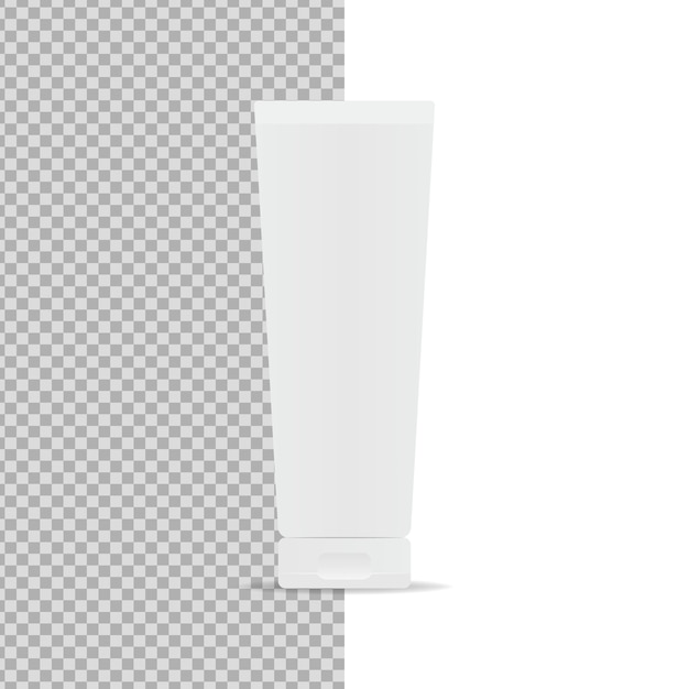 Plastic cosmetic tube . plastic cosmetic container.  isolated. template design. realistic