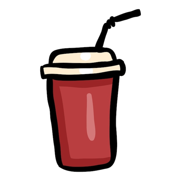 Plastic Cup Hand Drawn Doodle Icon