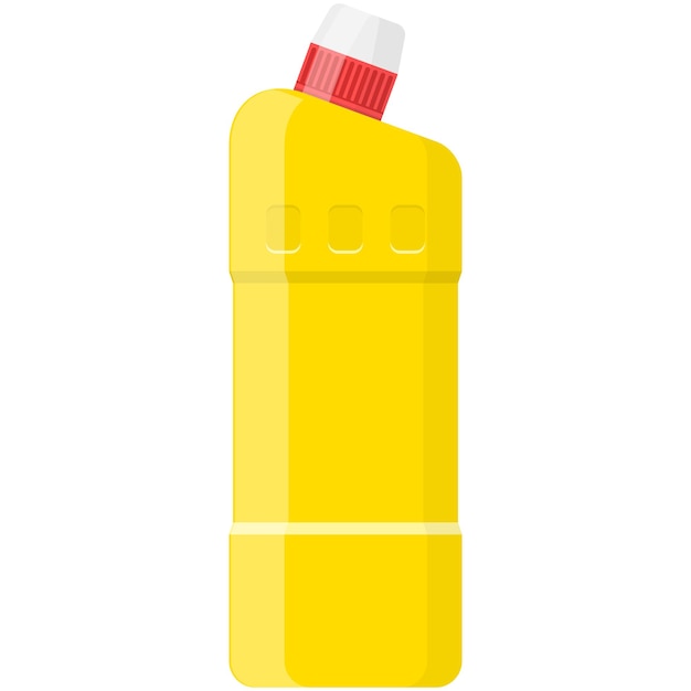Plastic fles met schoner vector chemisch wasmiddel op wit