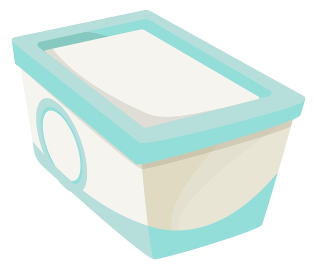 Plastic food box cartoon icon Butter or cheese package