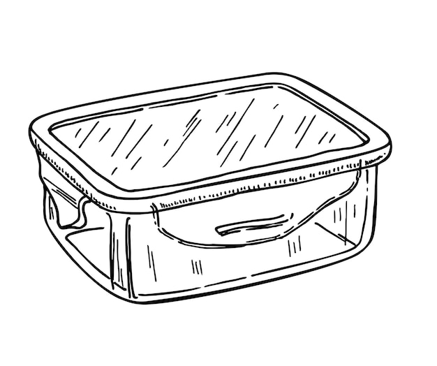 Plastic food container low rectangular empty plastic bucket for storage of foodstuff butter