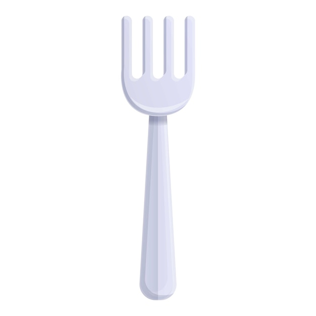 Vector plastic fork icon cartoon of plastic fork vector icon for web design isolated on white background