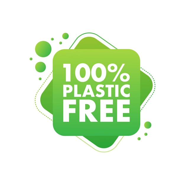 Plastic free green icon badge Bpa plastic free chemical mark Vector illustration