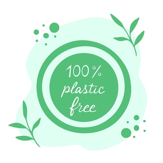 Vector plastic free handwritten text hand drawn illustration