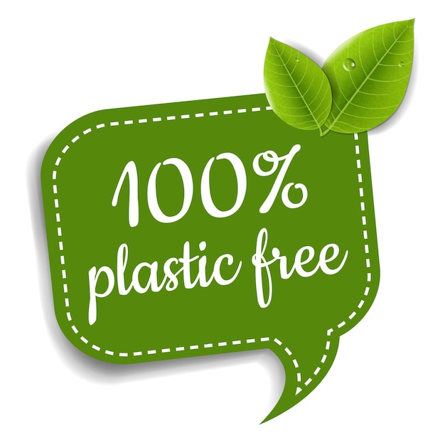 Plastic Free Label With Text