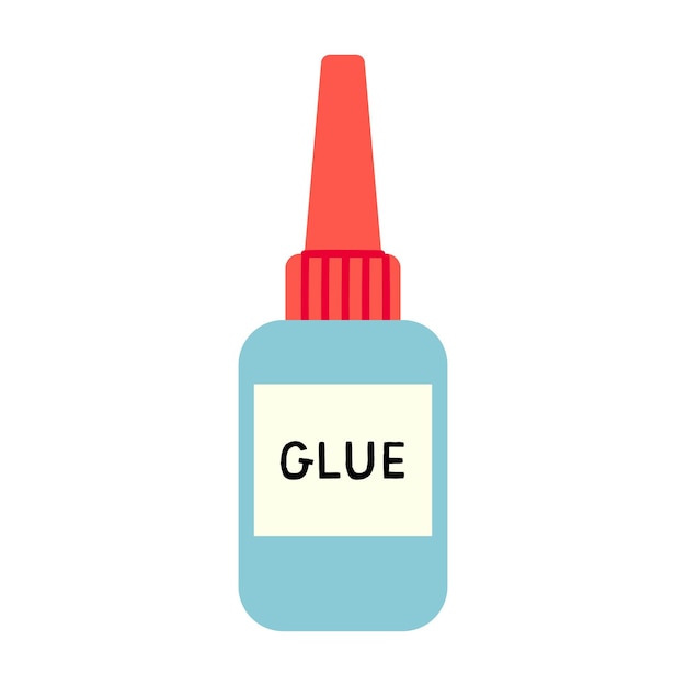 Plastic glue bottle cartoon vector illustration isolated on white background Little tube glue bottle