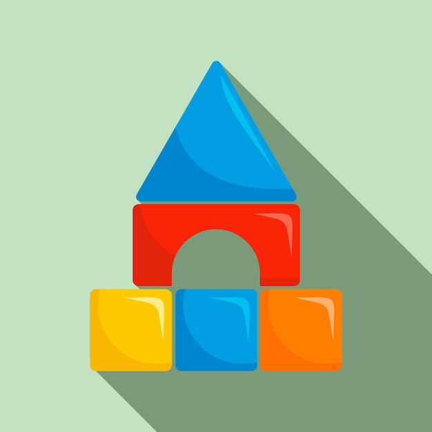 Иконка пластикового детского замка Плоская иллюстрация векторной иконки пластикового детского замка для веб-дизайна