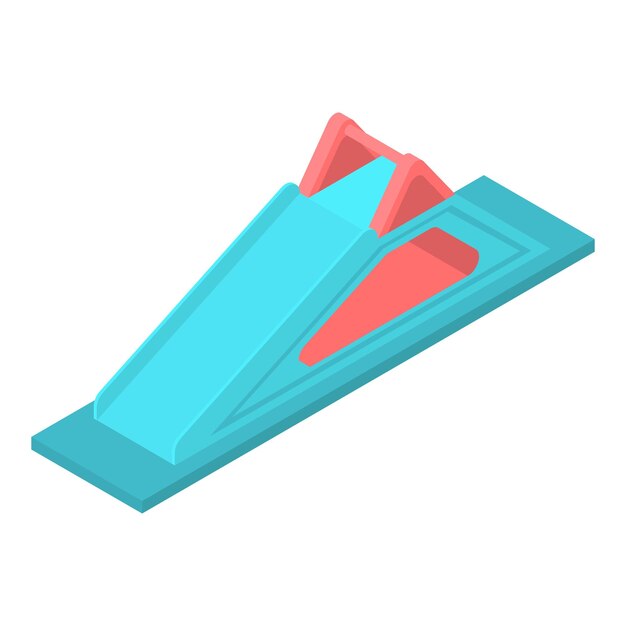 ベクトル プラスチック製の子供スライド アイコン白い背景に分離された web デザインのプラスチック製の子供のスライド ベクトル アイコンの等尺性