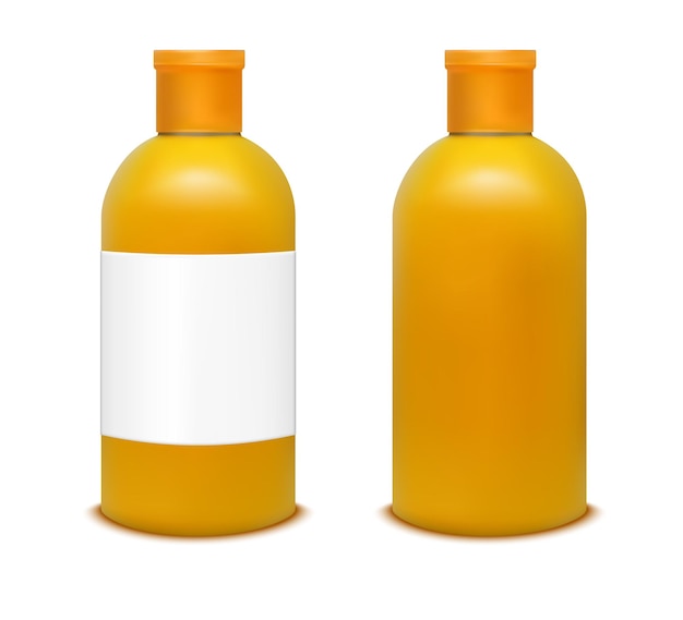 Plastic oranje fles voor sapshampoo en water