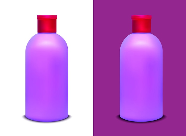 Plastic paarse fles voor sapshampoo en water