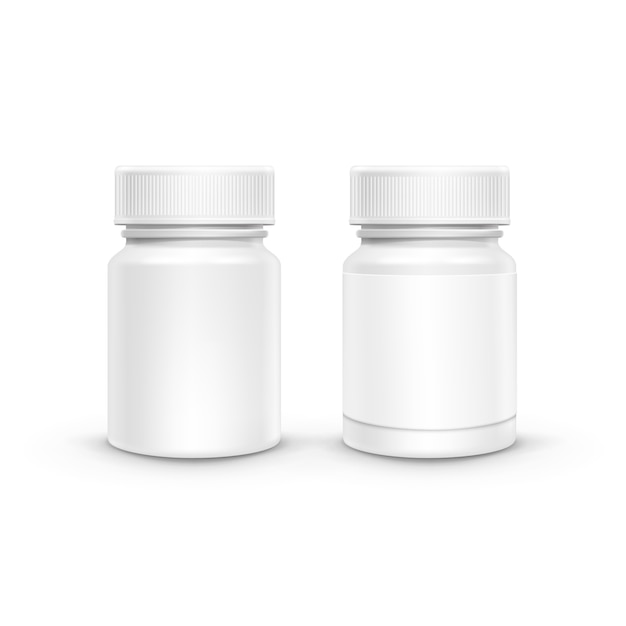 Plastic packaging bottle with cap for pills