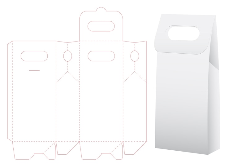 Vector plastic and paper bag