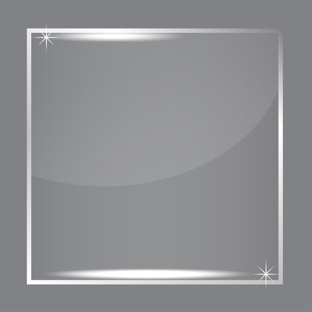 Vector plastic plate on transparent background plastic metal frame vector illustration