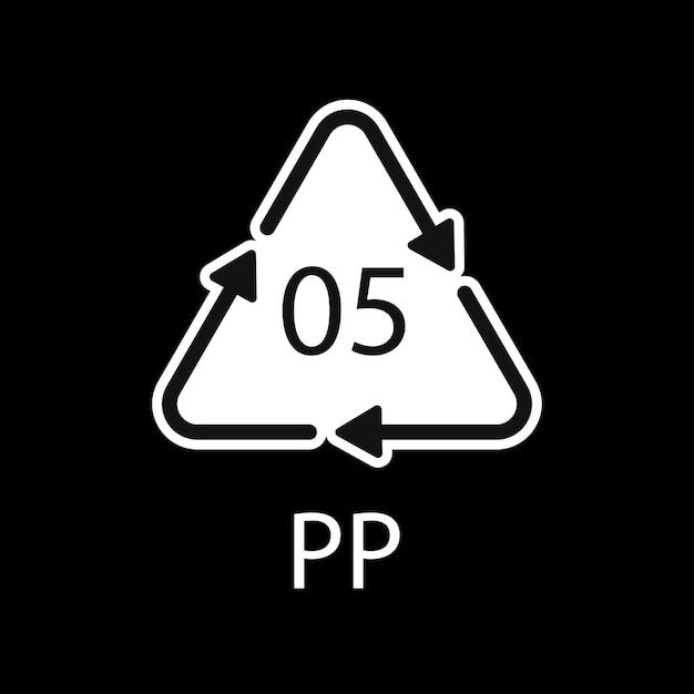 Plastic recycle symbol pp 5 vector icon