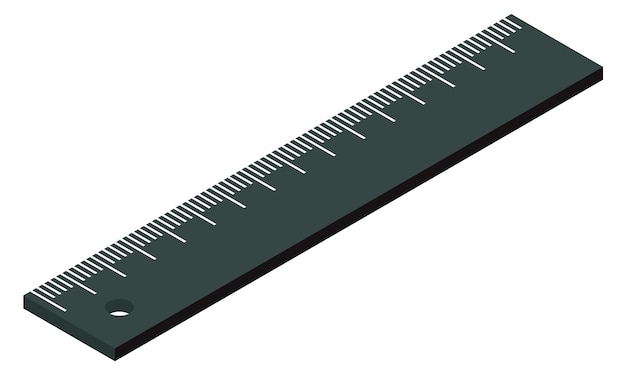 Plastic ruler icon Geometry symbol Isometric tool