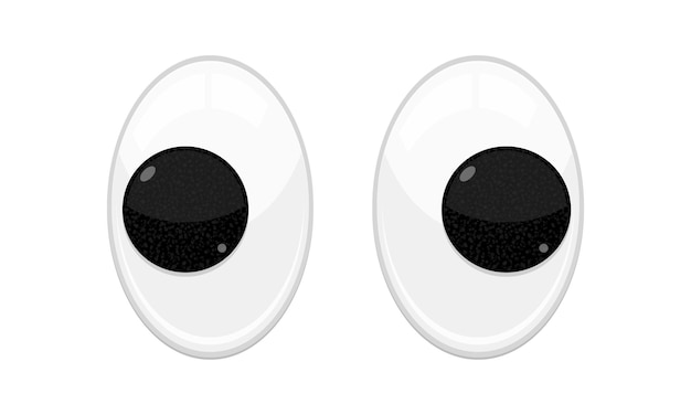 Plastic speelgoed veiligheid wiebelige ogen vlakke stijl ontwerp vectorillustratie geïsoleerd op een witte background