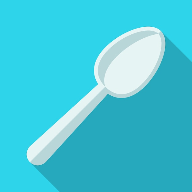 Plastic spoon flat icon illustration