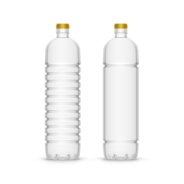 Bottiglia di plastica di olio di oliva di girasole vuoto