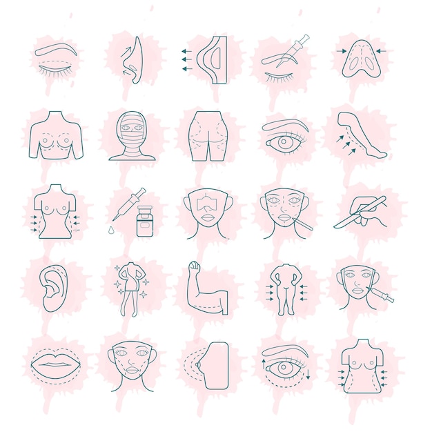 Vector plastic surgery icons