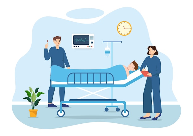 Plastic Surgery Illustration of Medical Surgical Operation on the Body or Face as Expected