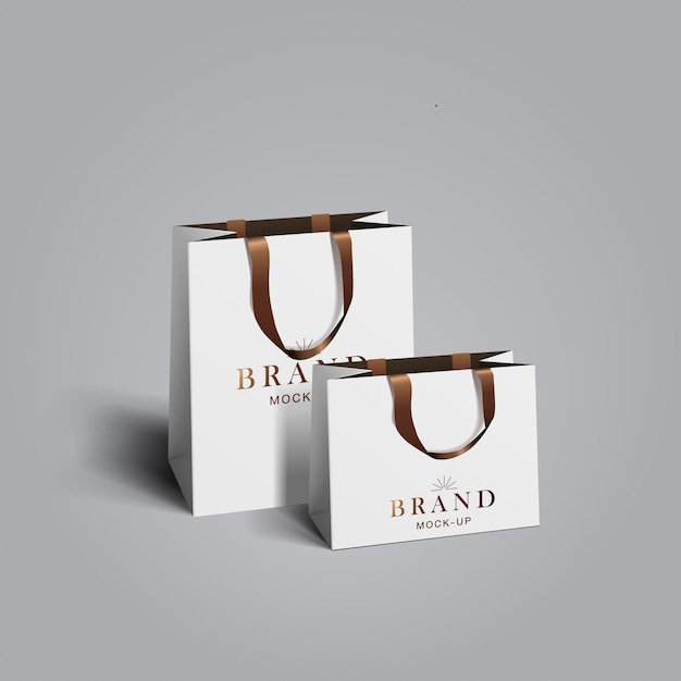 Plastic tas . witte blanco papieren zakken. Shopping-productpakket voor zakelijke merksjabloon.