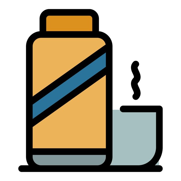 Иконка пластиковой термобутылки контур векторной иконки пластиковой термобутылки для веб-дизайна изолирован на белом фоне плоского цвета