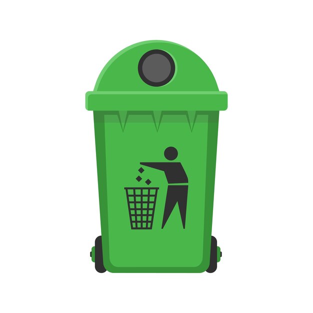 Vector plastic trash can street trash can