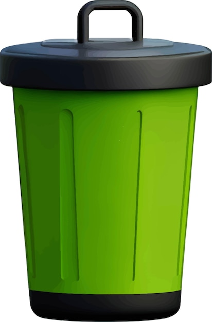 Vector plastic trash can