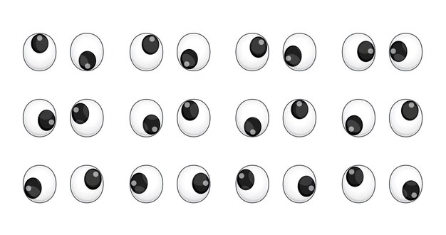 Plastic wobbly animated puppet toy eyes cartoon